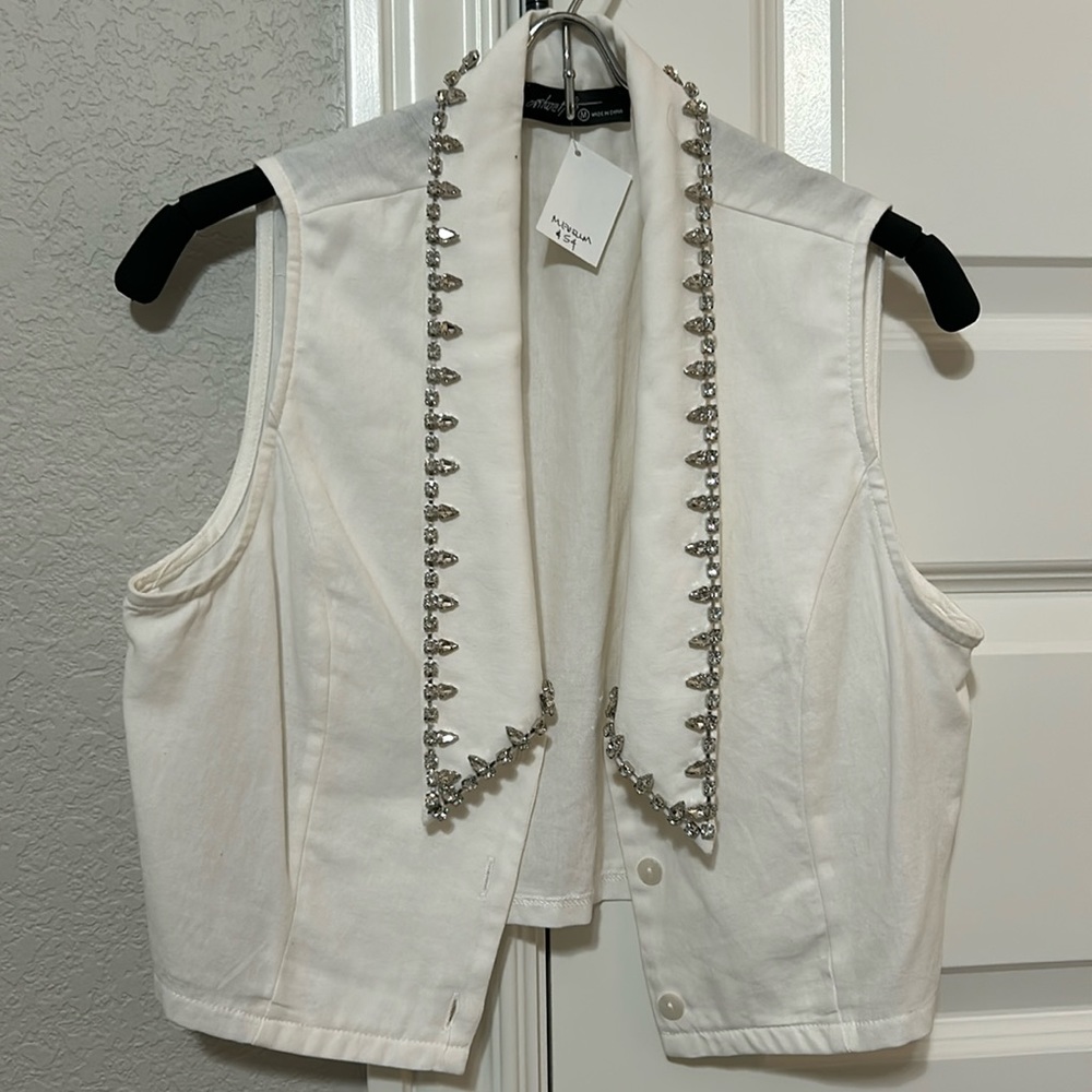 BRAND NEW!!  Rhinestone studded vest!